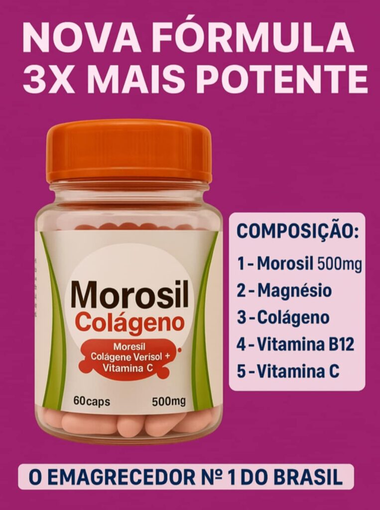 Frasco do Morosil Colageno apresentado pelo produtor